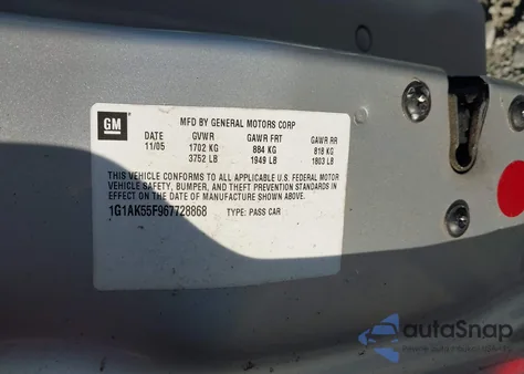 2006 Chevrolet Cobalt Ls из США, поврежденный, VIN 1G1AK55F967728868